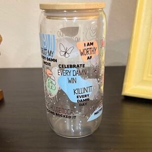 Motivational Glass Jar with Bamboo Lid